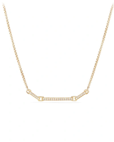 David Yurman Petite Pave Station Necklace With Diamonds In 18k Gold In White/gold