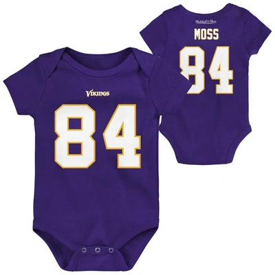 Mitchell & Ness Babies' Newborn & Infant  Randy Moss Purple Minnesota Vikings Retro Name & Number Bodysuit