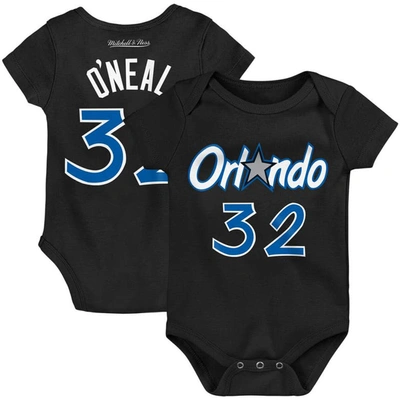 Mitchell & Ness Babies' Infant  Shaquille O'neal Black Orlando Magic Hardwood Classics Name & Number Bodysuit