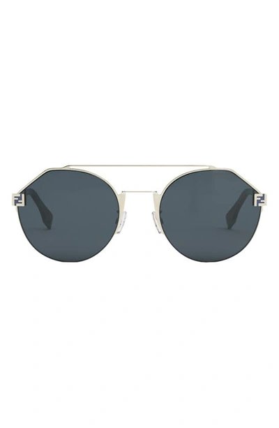 Fendi 52mm Aviator Sunglasses In Gold / Blue