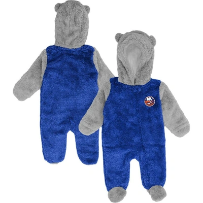 Outerstuff Babies' Newborn And Infant Boys And Girls Royal New York Islanders Game Nap Teddy Fleece Bunting Full-zip Sl