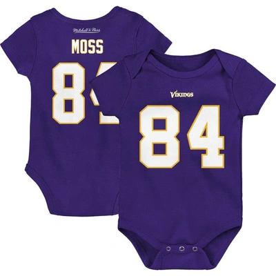 Mitchell & Ness Babies' Infant Boys And Girls Mitchell And Ness Randy Moss Purple Minnesota Vikings Mainliner Retired Player