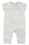 Paigelauren Babies' Rib Marble Short Sleeve Romper In Marble Gray