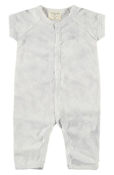 Paigelauren Babies' Rib Marble Short Sleeve Romper In Marble Gray