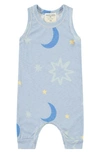 Paigelauren Babies' French Terry Romper In Blue Moon/ Star
