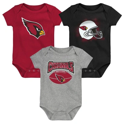 Outerstuff Babies' Unisex Newborn Infant Kyler Murray Cardinal And Black And Heathered Gray Arizona Cardinals Three-pac In Cardinal,black,heathered Gray