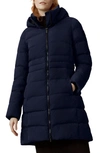 Canada Goose Aurora Hooded 750 Fill Power Down Parka In Atlantic Navy