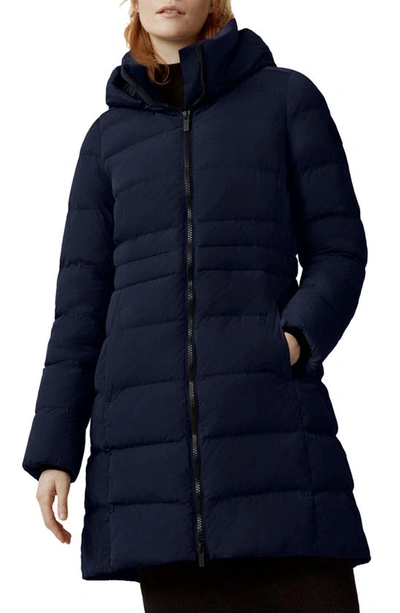 Canada Goose Aurora Hooded 750 Fill Power Down Parka In Atlantic Navy