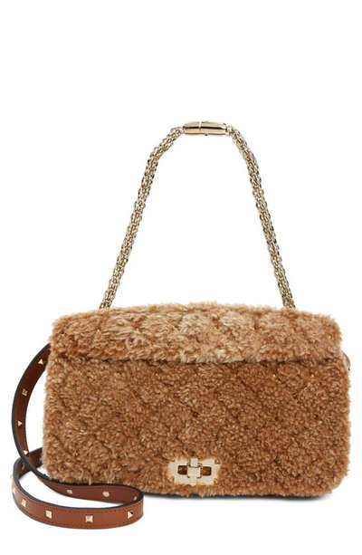 Valentino Garavani Rockstud Spike Genuine Shearling Shoulder