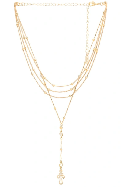 Ettika Layered Cross Necklace In Gold.