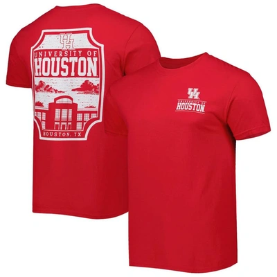 Image One Red Houston Cougars Logo Campus Icon T-shirt