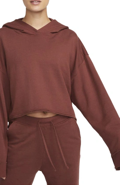 Nike Women's  Yoga Luxe Cropped Fleece Hoodie In Brown