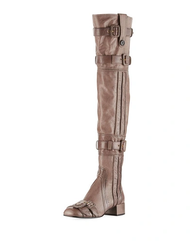 Prada Multi-buckle Leather Over-the-knee Boot