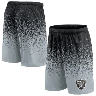 Fanatics Branded Black/silver Las Vegas Raiders Ombre Shorts