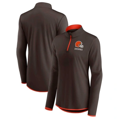 Fanatics Branded Brown Cleveland Browns Worth The Drive Quarter-zip Top