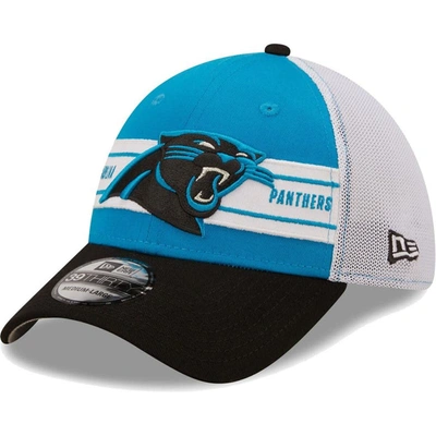 New Era Men's  Blue, Black Carolina Panthers Team Banded 39thirty Flex Hat In Blue,black