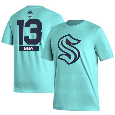 Adidas Originals Men's Adidas Brandon Tanev Teal Seattle Kraken Reverse Retro 2.0 Name And Number T-shirt