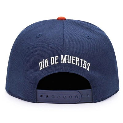 Fan Ink Navy/orange Club America Día De Muertos Snapback Hat