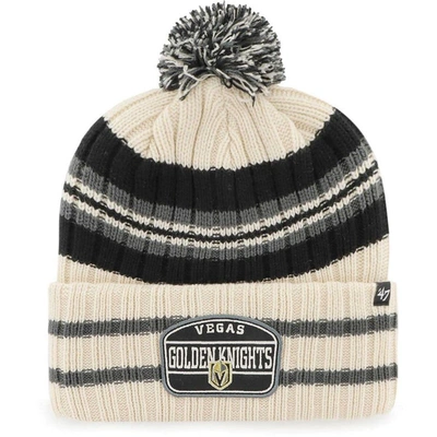47 ' Cream Vegas Golden Knights Hone Patch Cuffed Knit Hat With Pom
