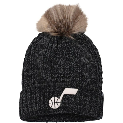 47 Brand '47 Black Utah Jazz Meeko Cuffed Knit Hat With Pom