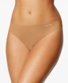 Calvin Klein Women's Invisibles Thong Underwear D3428 In Bronze