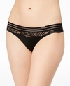 Calvin Klein Perfectly Fit Sheer Lace Bikini Qf4373 In Black