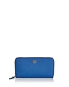 Tory Burch Robinson Zip Continental Wallet In Regal Blue/gold