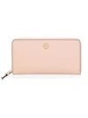 Tory Burch Robinson Zip Continental Wallet In Pale Apricot/gold