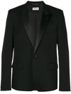 Saint Laurent Velvet Single Breasted Blazer In Black