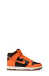 Nike Kids' Dunk Hi Basketball Shoe In Black/ Orange