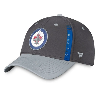 Fanatics Branded Charcoal/gray Winnipeg Jets Authentic Pro Home Ice Flex Hat In Charcoal,gray