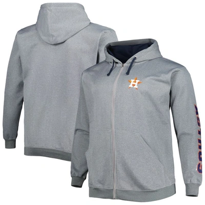 Profile Men's  Ash Houston Astros Big And Tall Pullover Hoodie
