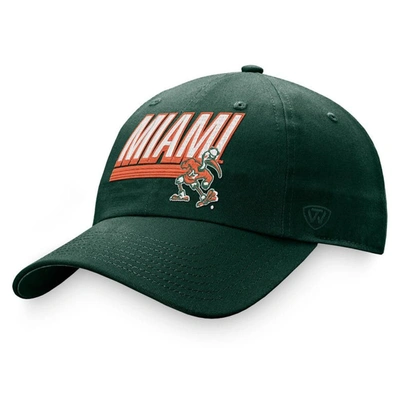 Top Of The World Green Miami Hurricanes Slice Adjustable Hat