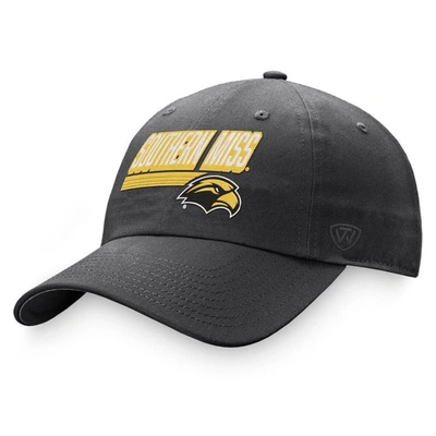 Top Of The World Charcoal Southern Miss Golden Eagles Slice Adjustable Hat