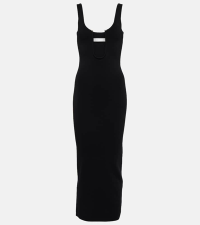 Christopher Esber Cutout Ribbed-knit Midi Dress In Black