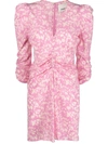 Isabel Marant Aliniza Floral Silk-blend Minidress In Pink