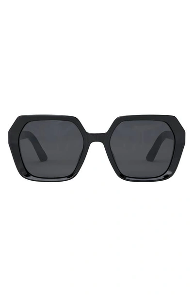 Dior Midnight 56mm Geometric Sunglasses In Sblk/smk
