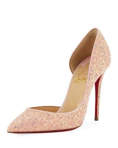 Christian Louboutin Iriza Glittered Red Sole Pumps In Pompadour