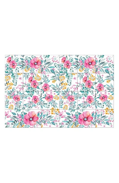 Walplus Sweet Spring Bouquet 96-piece Tile Sticker Set In Pink