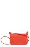 Longchamp Le Foulonné Leather Wallet Crossbody Bag In Orange