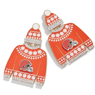 Baublebar Cleveland Browns Sweater Earrings In Orange