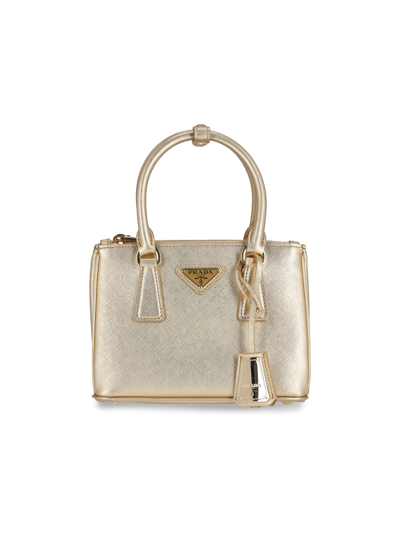 Prada Galleria Saffiano Leather Mini-bag In Oro