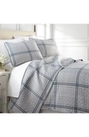 Southshore Fine Linens Plaid Collection- Luxury Premium Oversized Quilt Set In Gray