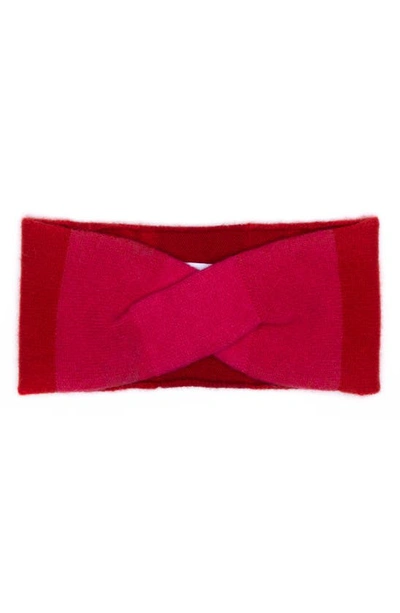 Eugenia Kim Fushia Red Colorblock Cashmere Knit Turban Headband In Fuchsia/ Red
