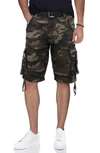 X-ray Belted Cargo Shorts In Olive Camo