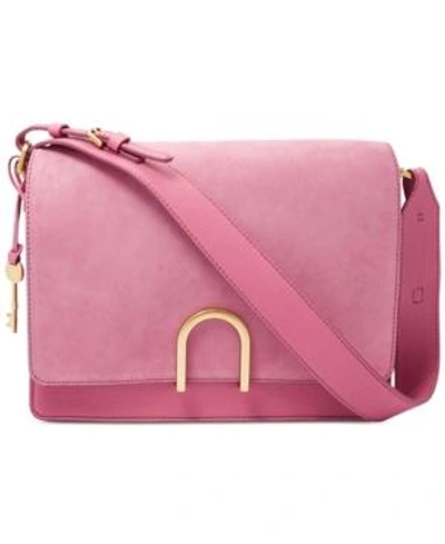 Fossil Finley Small Leather Shoulder Bag In Wild Rose