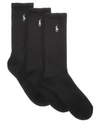 Polo Ralph Lauren Women's 3 Pack Sport Crew Socks In Black