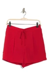 Cece Solid Drawstring Shorts In  Red