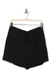 Cece Solid Drawstring Shorts In Rich Black
