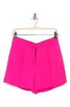 Cece Solid Drawstring Shorts In Hot Pink